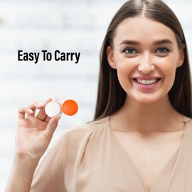 Large - Sized Contact Lens Dual Cases with Left - Right Markings (LR Letters) - 12 - Pack, Portable Contact Lens Storage and Care Containers