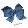 WD2U Girls 5" Denim Blue Grosgrain Hair Bow French Clip