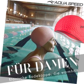 Aqua Speed Bombastic Swimming Cap Nubs Swimming Cap Latex Women Girls Extremely Stretchy Swimming Cap for Long Hair Bathing Cap for Long Hair Red Swimming Cap Latex Cap Red 31
