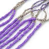 Avalaya Long Multistrand Stone Glass Bead Sea Shell with Suede