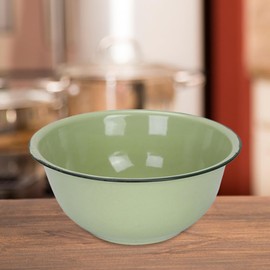 OHPHCALL Thickened Enamel Bowl Kitchen Household Enamel Basin Vintage Enamelware Food Storage Salad Pasta Retro Enameled Mixing Bowl