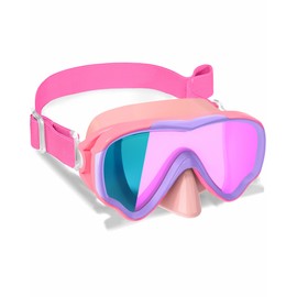 ITOWE Kids Swimming Goggles with Fabric Strap, Swim Goggles with Nose Cover for Kids 6-14 4-7 8-12 3-5 Boys Girls Youth, Anti Fog UV Protection No Leak 180° Clear Vision Pool Elastic Strap Goggles