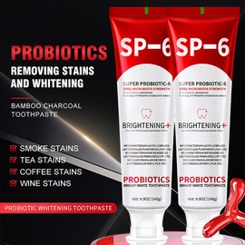 Abading 2PCS SP-6 Probiotic Whitening Toothpaste for Teeth Whitening and Gum Health,Fresh Mint Flavor,Daily Use for Oral Care,4.9oz