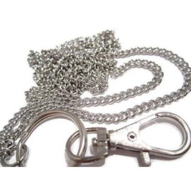 ATLanyards long Large Just a Plain Chain Lanyard - Longer Stainless Steel Badge Holder