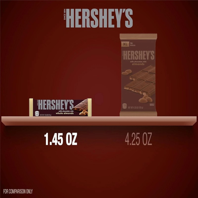 HERSHEY'S Milk Chocolate with Whole Almonds Candy Bars, 1.45 oz