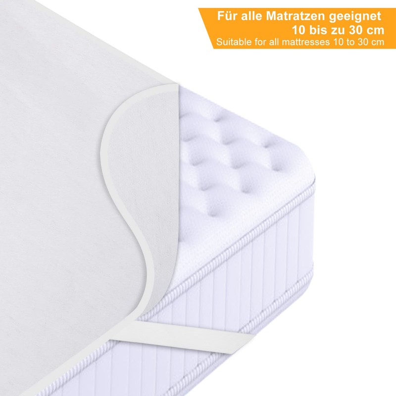 Molton Mattress Protector, 180 x 200 cm, Made from 100% Cotton,