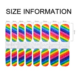 SILPECWEE 5 Sheets Rainbow Nail Wraps for Women Nail Polish Strips Self Adhesive Nail Polish Stickers Gel Nail Strips Stick on Nails for Manicure Design with 1pc Nail File