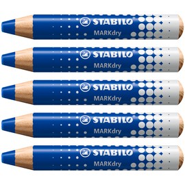 STABILO MARKdry - Whiteboard and Flipchart Marker - Pack of 5 - Blue