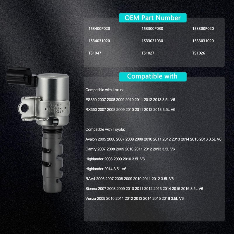 4PCS 153400P020 OCV Oil Control Variable Valve (3.5L V6) Timing