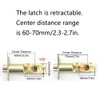 Door Latch with 3 Keys, Stainless Steel Door Lock Knob