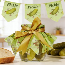 Pineraap 100Pcs Pickle Wax Paper - Funny Green Pickles Deli Food Paper, Green Pickle Parchment Oil Proof Food Basket Liners Wax Sheets for Snack, Sandwich, Food Baking, Picnic Dessert, 11.8” x 11.8”