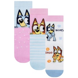 Bluey Girls Socks, 3 Pack Multipack Kids Socks, Bingo Pack Of 3 Sock Set, Multicolour 13-3