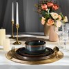 E-far Stoneware Dinnerware Sets, 18-Pieces Modern Plates and Bowls Sets,
