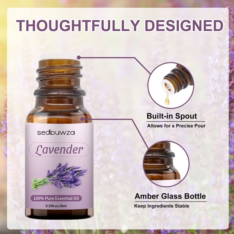 Sedbuwza Lavender Essential Oil, Pure Organic Lavender Fragrance Oil for