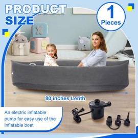 Namalu Extra Large 80/60inch Comfy Peapod Sensory Chair for Kids Reading Corner Inflatable Classroom Furniture Sensory Toys for Kids Children with Autism, Includes Electric Air Pump(Gray,80 Inch)