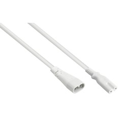 Good Connections P0870-W020 Euro Extension 2 m C8 Plug Straight to C7 / Euro 8 Socket (Straight) 0.75mm² White