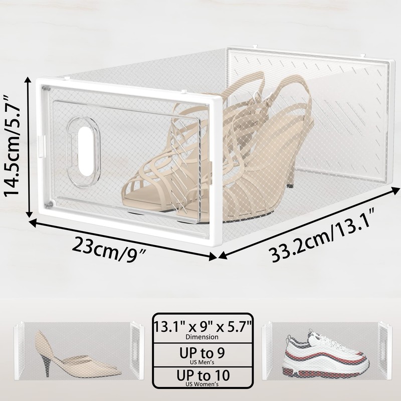 SIMPDIY Shoe Storage, 12 Pack Shoe Organizer for Closet, Shoe