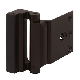 Defender Security U 11126 Door Reinforcement Lock – Add Extra, High Security to your Home and Prevent Unauthorized Entry – 3 In. Stop, Aluminum Construction, Bronze (Single Pack)