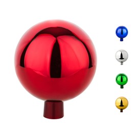 1Plus Rose Baubles, Decorative Balls with Different Colours, Garden Balls for the Garden, as Stylish Garden Decoration, Decorative Balls, Glass Balls, 20 cm, red