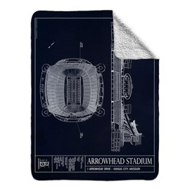 Arrowhead Stadium Blueprint Fleece Stadium Blanket (60x80)