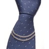 RunootPR Men's Tie Chain Set Classic 2.4" Silver 2Pcs Tie