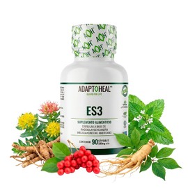 Adaptoheal Suplemento Adaptógeno Función Cognitiva, Fatiga y Apoyo al Estrés - Energía y Enfoque - con Rodiola, Schisandra y Ginseng (90 Capsulas, 500 mg)