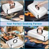 HaSteeL Rectangular Basting Cover, Stainless Steel Cheese Melting Dome Steaming