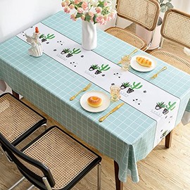 MOTYYA Checkered Vinyl Rectangle Tablecloth, Waterproof Oil Proof Spill Proof PVC Table Cloth, Wipe Clean Table Cover for Dining Table, Buffet Parties and Camping, 140 * 220cm(55" x 86")