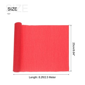 TOP-VIGOR Crepe Paper Roll, 10 Inch Width 8.2ft Length Colorful Craft Streamers for Birthday, Wedding, Party Decorations, Craft & Packing Decorative Sketch and Cutting Paper, Red