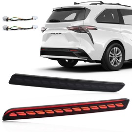 GEEGEETOP - Lente ahumada trasera para parachoques antiniebla reflector, cola de freno, luz secuencial, flash singal, lámpara 3 en 1, compatible con Toyota Sienna LE XLE XSE Limited Platinum Plug and
