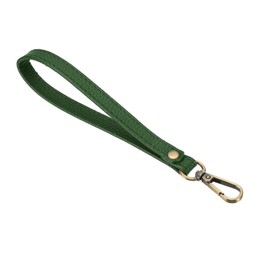 PATIKIL 8 Inch Wristlet Strap, PU Leather Wristlet Keychain Wrist Strap Replacement with Bronze Metal Key Ring Lock for Wallet Purse Key, Dark Green