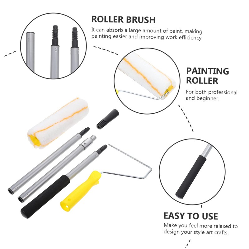 FUNOMOCYA Long Handled Paint Roller with Extension Pole - Ceiling