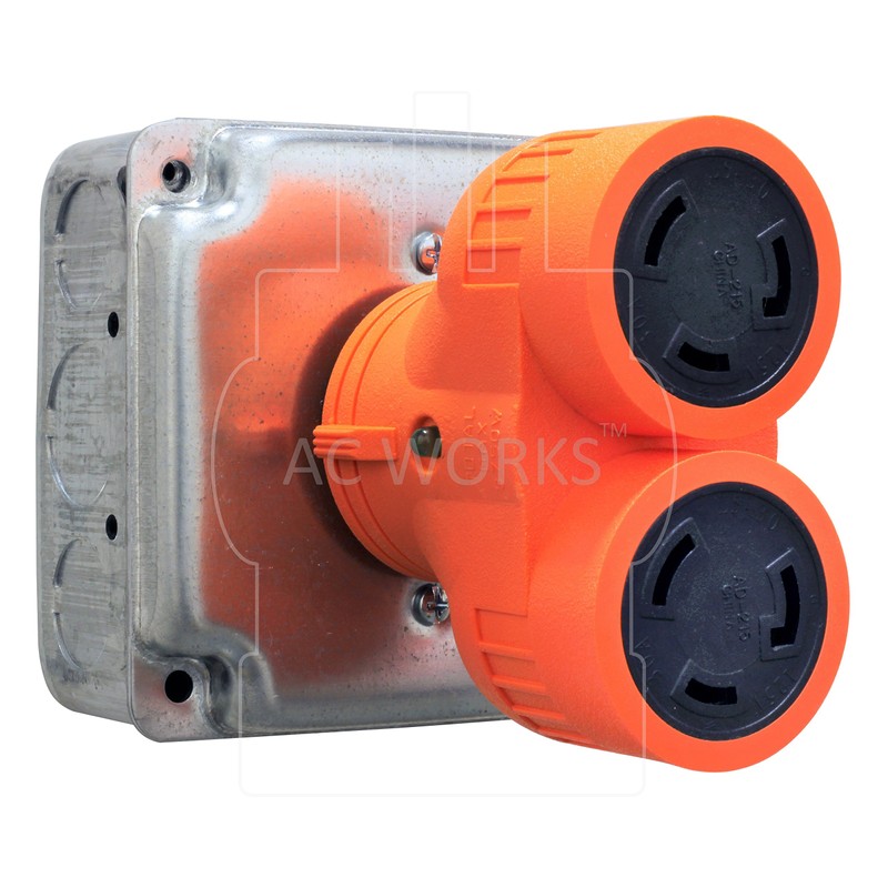 AC WORKS L14-30 30Amp 4-Prong Locking Generator Distribution Cord (L14-30