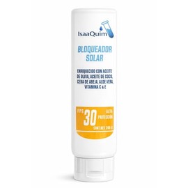 Bloqueador Solar IsaaQuim  Alta Proteccin FPS 30  Aceite de Oliva y Coco, Aloe Vera y Vitaminas C y E  Uso Corporal  200 G                            