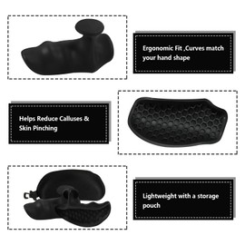 Xugoox Gym Hand Grips for Men Women, Anti-Slip Workout Grips with Storage Pouch, Ergonomic Rubber Hand Protector Gloves for Weight Lifting, Pull-Ups, Gym Training