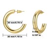 FRUMOS 14K Gold Plated Lightweight Chunky Open Hoop Earrings for