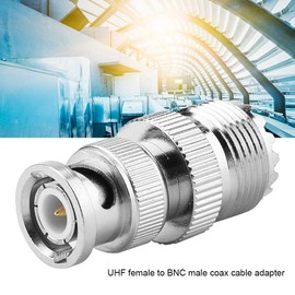 Akozon RF Coaxial Adapter, 2pcs BNC Male Plug to UHF SO239 PL-259 Female Jack Cable Connector RF Coax Aerial Adapter