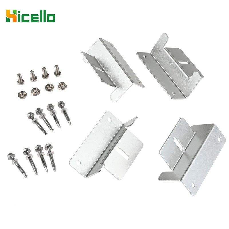Hicello 4PCS Solar Panel Bracket, Silver Aluminum Z Bracket, Solar