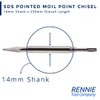 Rennie Tools SDS Moil Point Chisel Bit x 250mm Long.