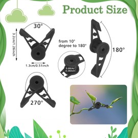 360° Adjustable Plant Bender Clips, Pack of 30 Plant Benders, Plant Trainer for Low Load, Gardening Plant Support, Low Stress Training Clips, Plant Clips for Climbing Plants (Green, Black)