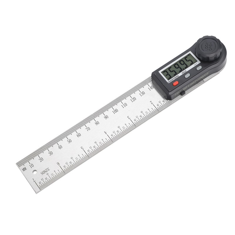 Digital Angle Ruler 200mm 360 Degree Lockable LCD Clear Display