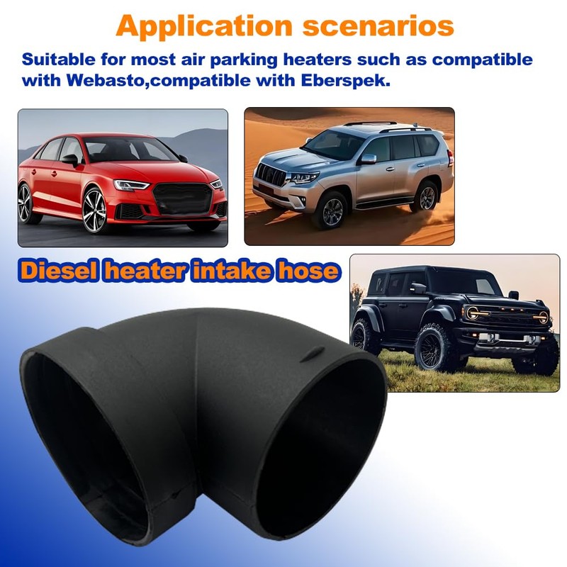 AIMCOCO Diesel Air Heater Duct Connector,75mm/3inch L-Shape Elbow Ducting Pipe