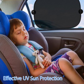 Car Window Shade for Baby (20"x12"), 2 Pack Car Window Shades, Car Shades for Back Windows Baby with Suction Cups, Complete Kids/Adults/Pets Sun Protection from UV Rays