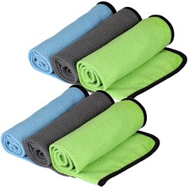 Mach1 Pack of 6 Microfibre Cloths 40 x 60 cm Premium Microfibre Glass Cloths with 400 g/m² in Professional Quality - Lint-Free Windscreen Cloths for Home, Office and Car