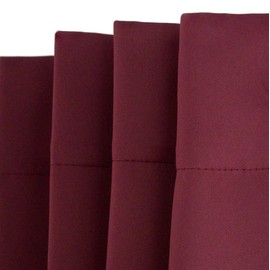 SoftyDeco Wide Custom Made Darkening Blackout Curtains Grommet Top Antique Bronze 8 per Panel/Room Window Panels for Bedroom Insulated Drapes (54 inch Wide x 63 inch Long Each) 2 Panels, Burgundy