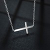 LEMONDROP 925 Sterling Silver Sideways Cross Necklace 18" + 2"