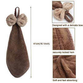 Roellgs Pack of 3 Kitchen Bathroom Hand Dryer Towels, Decorative Towels, Microfibre Coral Fleece Lovely Hand Towels, Dry your hands immediately (Dark colour)