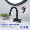 Kablle Bathroom Sink Faucet with Pull Down Sprayer 3 Holes,