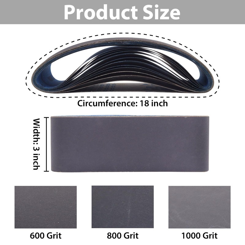 3 Inch x 18 Inch Sanding Belts, 3 x 18