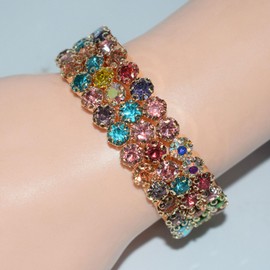 Crystal Cuff Bracelet Rhinestone Cuff Bracelets for Women Gold Sparkling Rhinestones Bangle Bracelet Jewelry Gifts for Women Girls